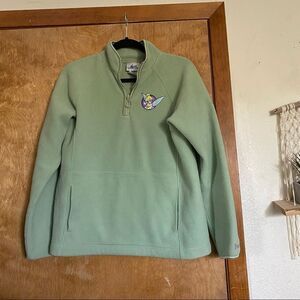 Tinkerbell Disneyland Vintage Style Light Green Quarter Zip Jacket🐚